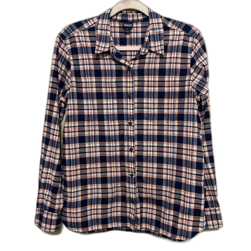 Patagonia Button Up Shirt Womens Small Multicolor Plaid 100% Organic Cotton